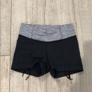Lululemon black Lycra drawstring spandex shorts 2.